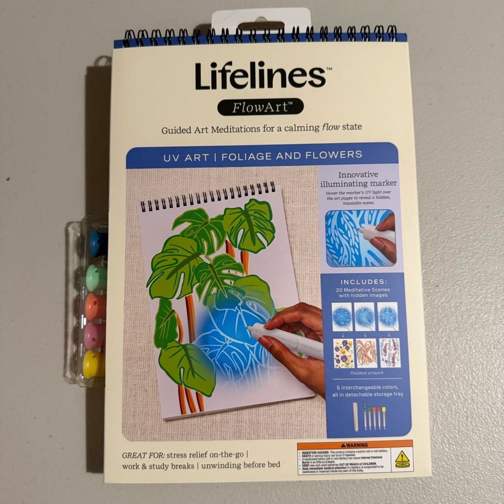 Lifelines FlowArt Meditation UV Art Foliage And Flowers Stress Relief Markers